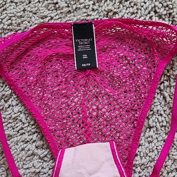 NWOT Victoria's Secret Pink Lace Netting Itsy Mini - Picture 9 of 11